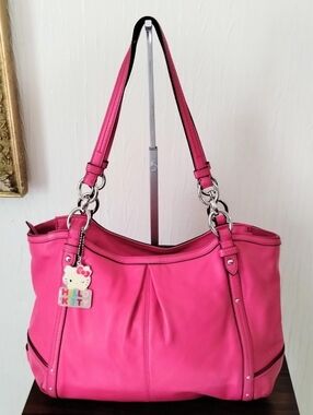 Coach Alexandria Hot Pink Genuine Leather Shoulder Tote